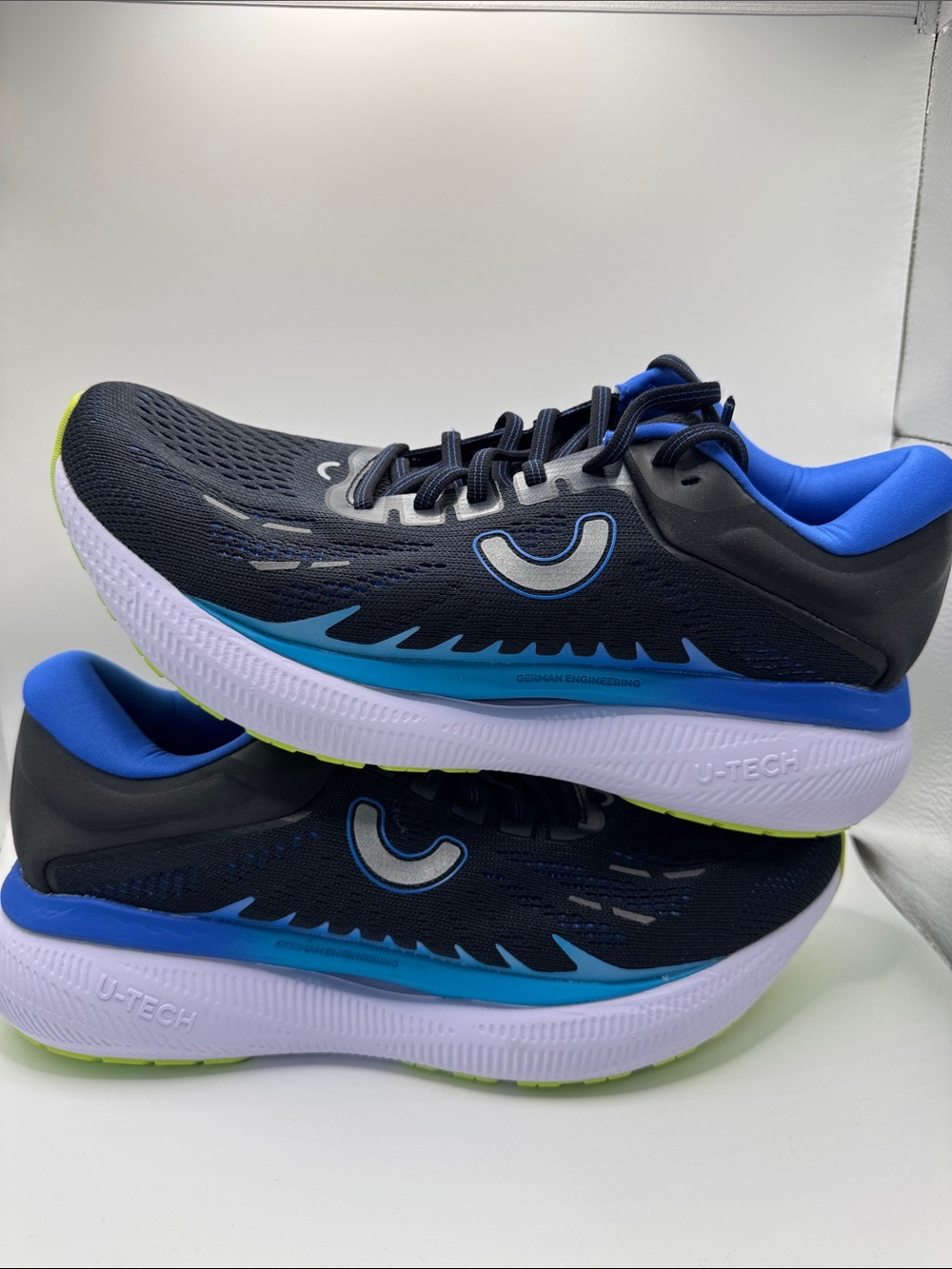 Men’s Running Shoes - Black with Lime & Blue